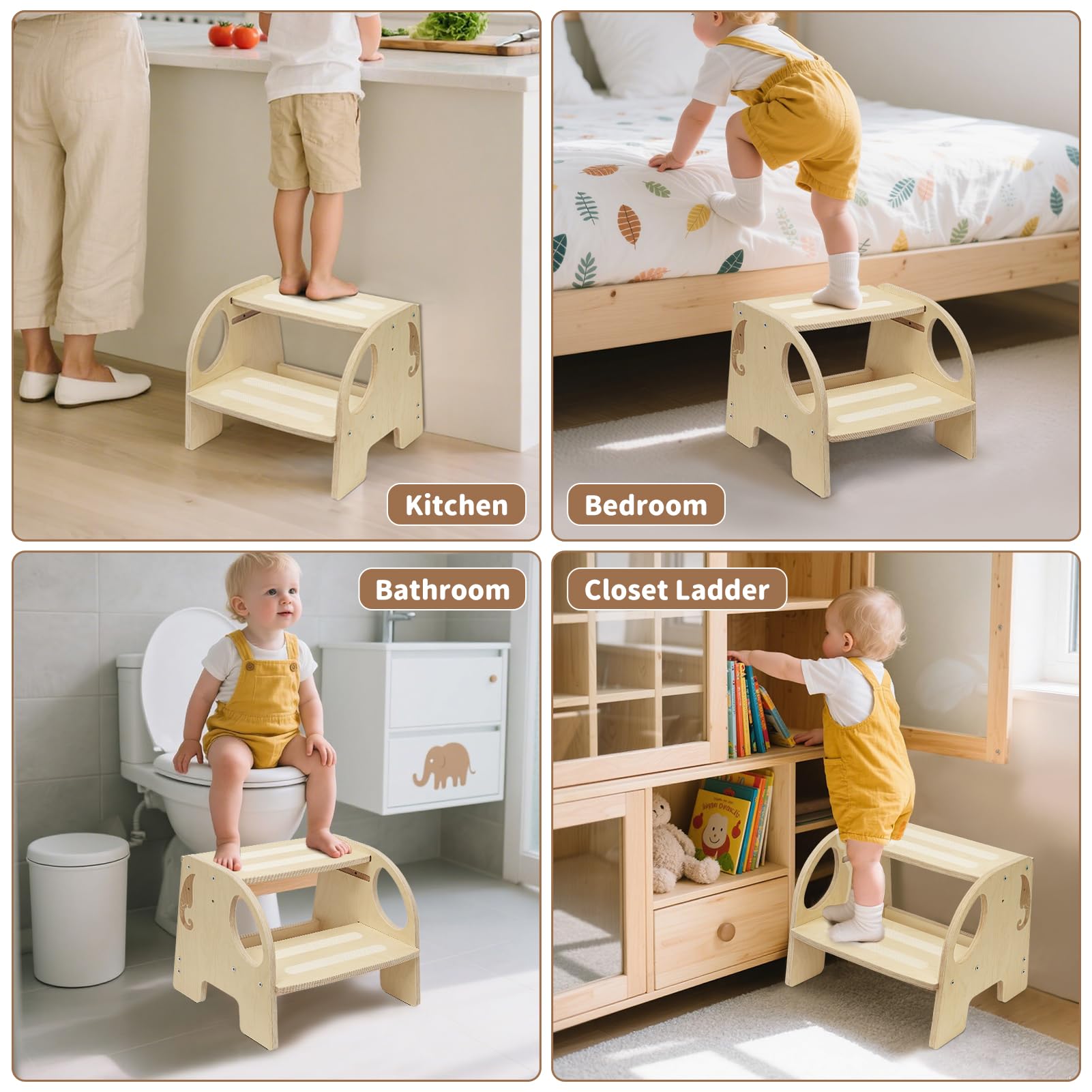 YHANEC eco-friendly wood with natural finish fits bathroom and kitchen decor