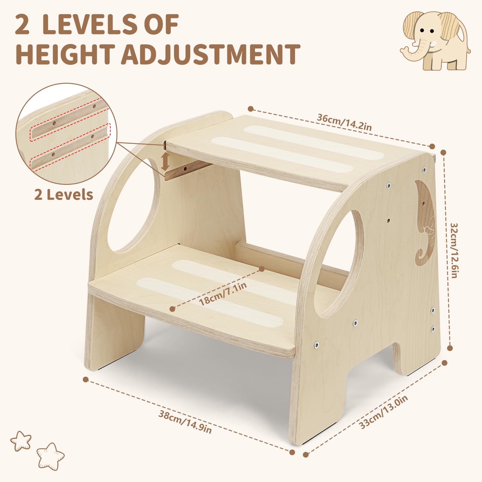 YHANEC side armrests aid toddlers in safe climbing and stepping down