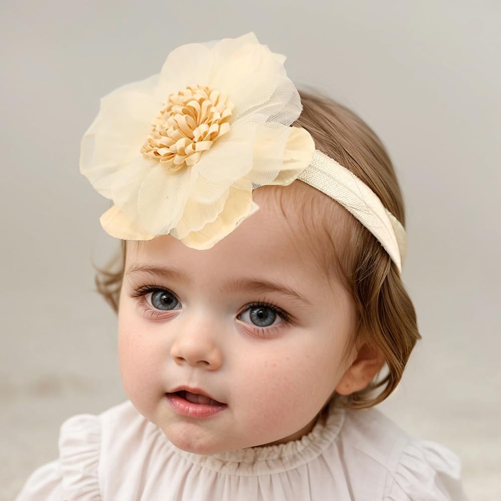 Yheahin baby headband with soft nylon, gentle on delicate skin
