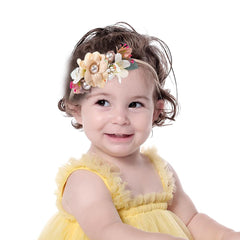Yheahin baby headband as photo prop in ivory for memorable shoots