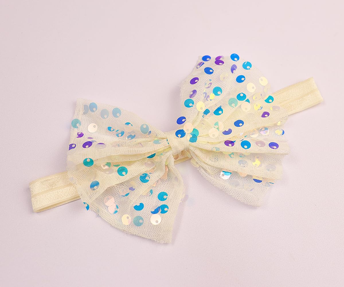 Yheahin yellow chiffon flower headband adds gentle color for newborns.