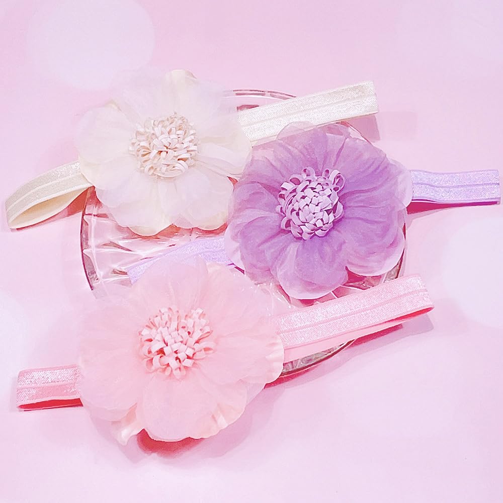 Yheahin flower headband with chiffon petals for special occasions
