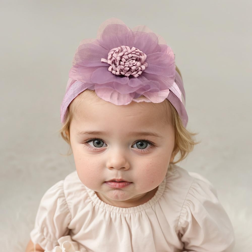 Yheahin purple petals detail on flower headband enhances outfits