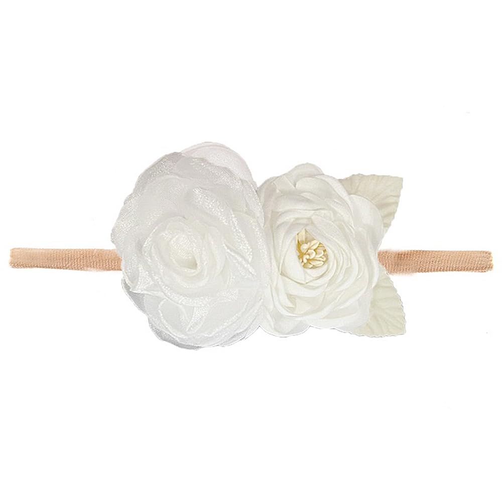 Yheahin holiday headband with flowers adds a festive touch to pictures.