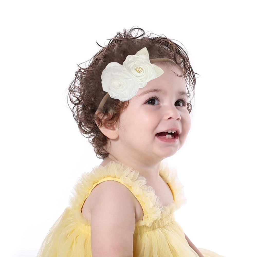 Yheahin newborn photo prop headband with rose embellishments for cute keepsakes.