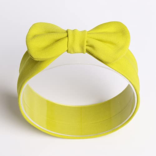 Yheahin soft bow headband in green, gentle fit for everyday baby styling.
