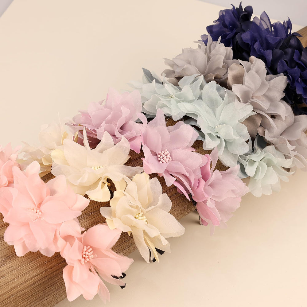 Yheahin soft chiffon gauze flower headband for wedding looks