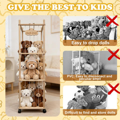 YHJZ pine wood construction provides sturdy support for many plush toys