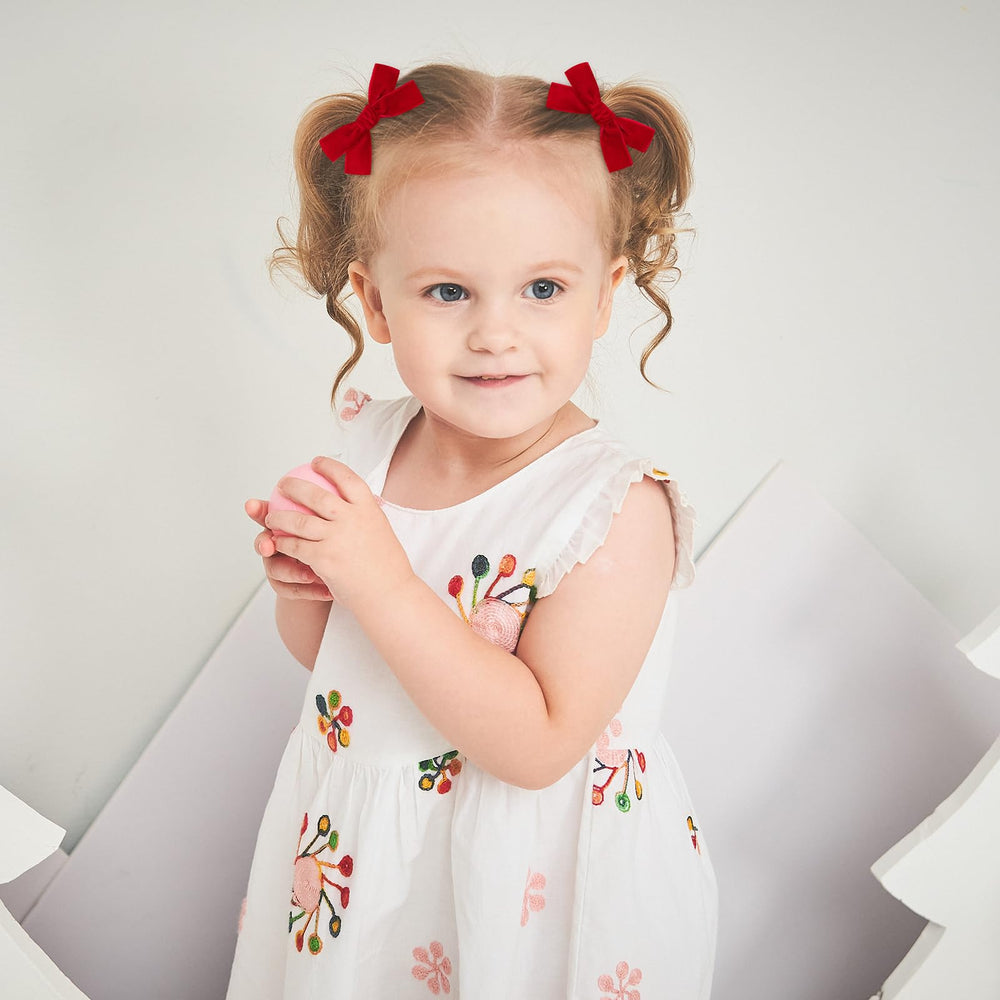 YHXX velvet hair bow red adds cute vibe and reliable clip