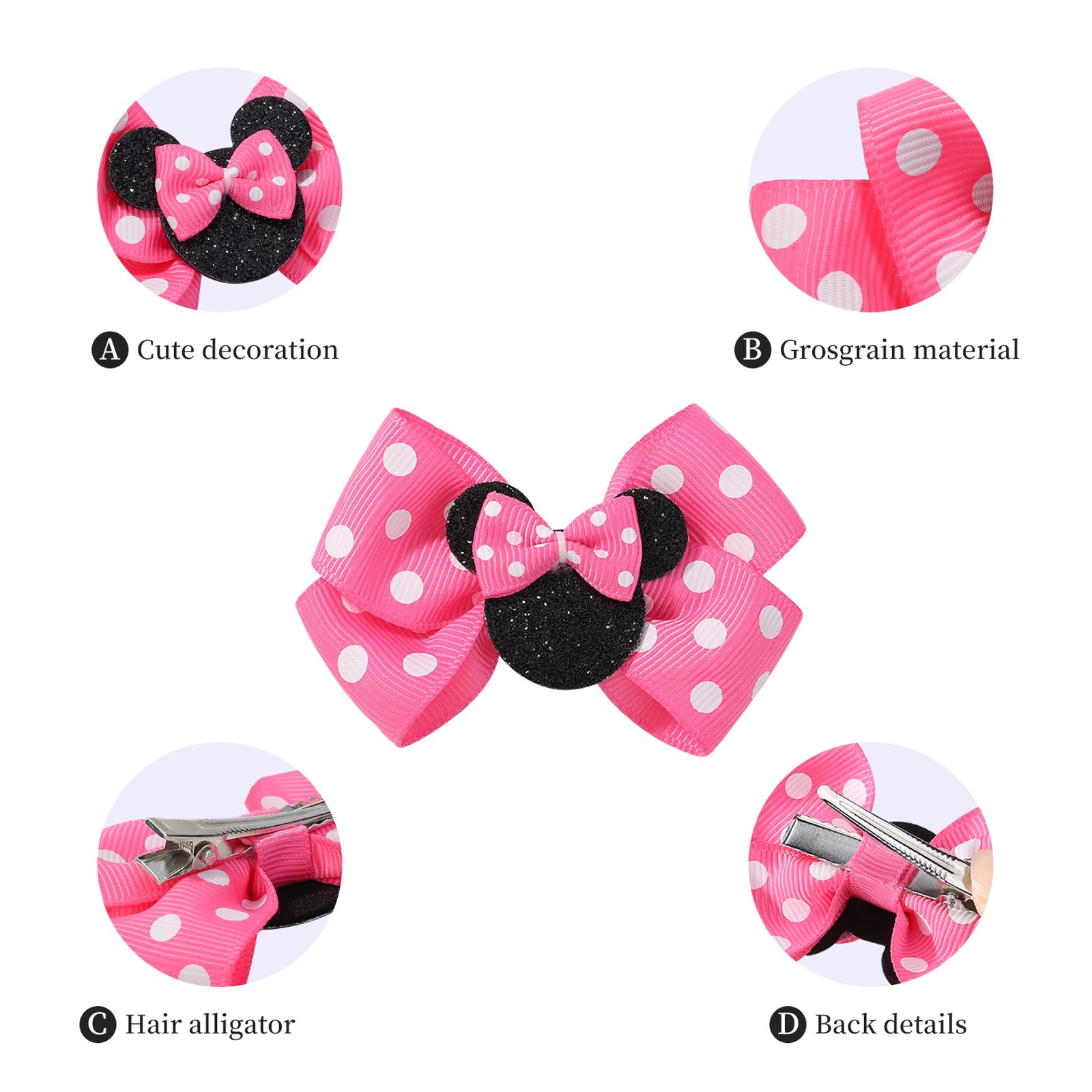 YHXX YLEN 3 inch bows on sturdy alligator clips