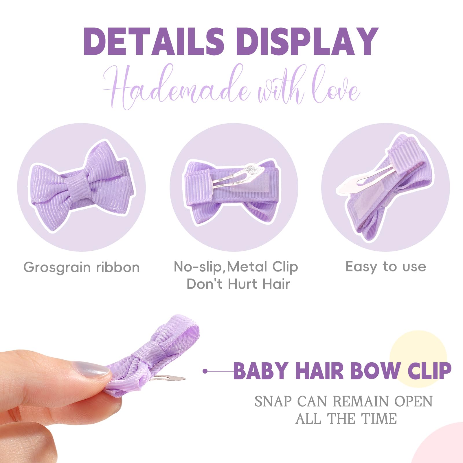 YHXX YLEN baby hair bows gentle on fine hair with smooth surface.