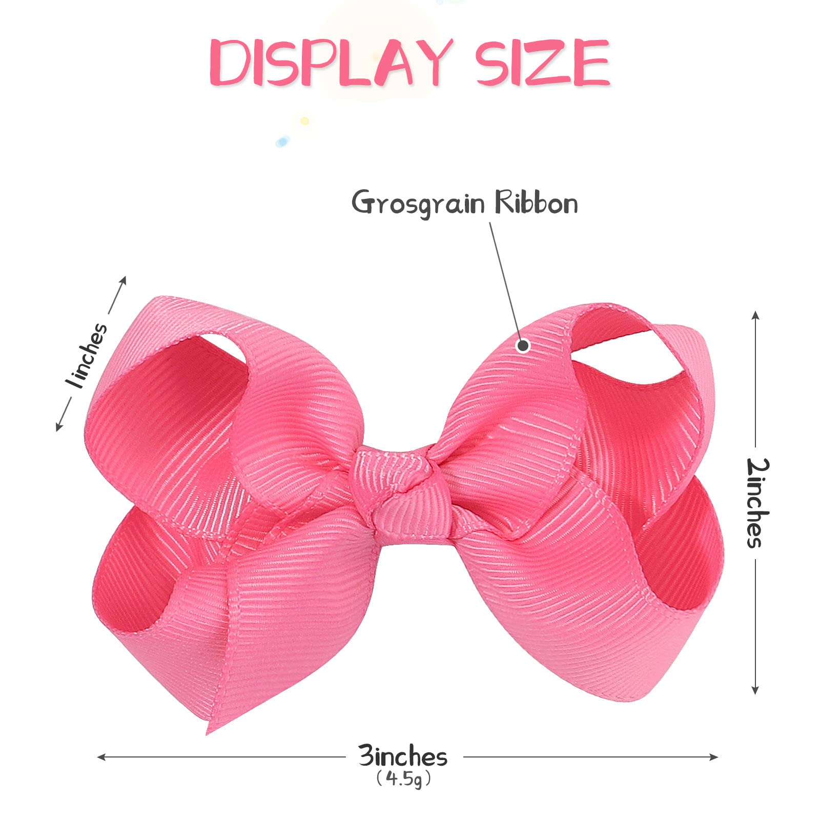 YHXX YLEN 3-inch bows with clips shown in multiple colors for matching outfits.