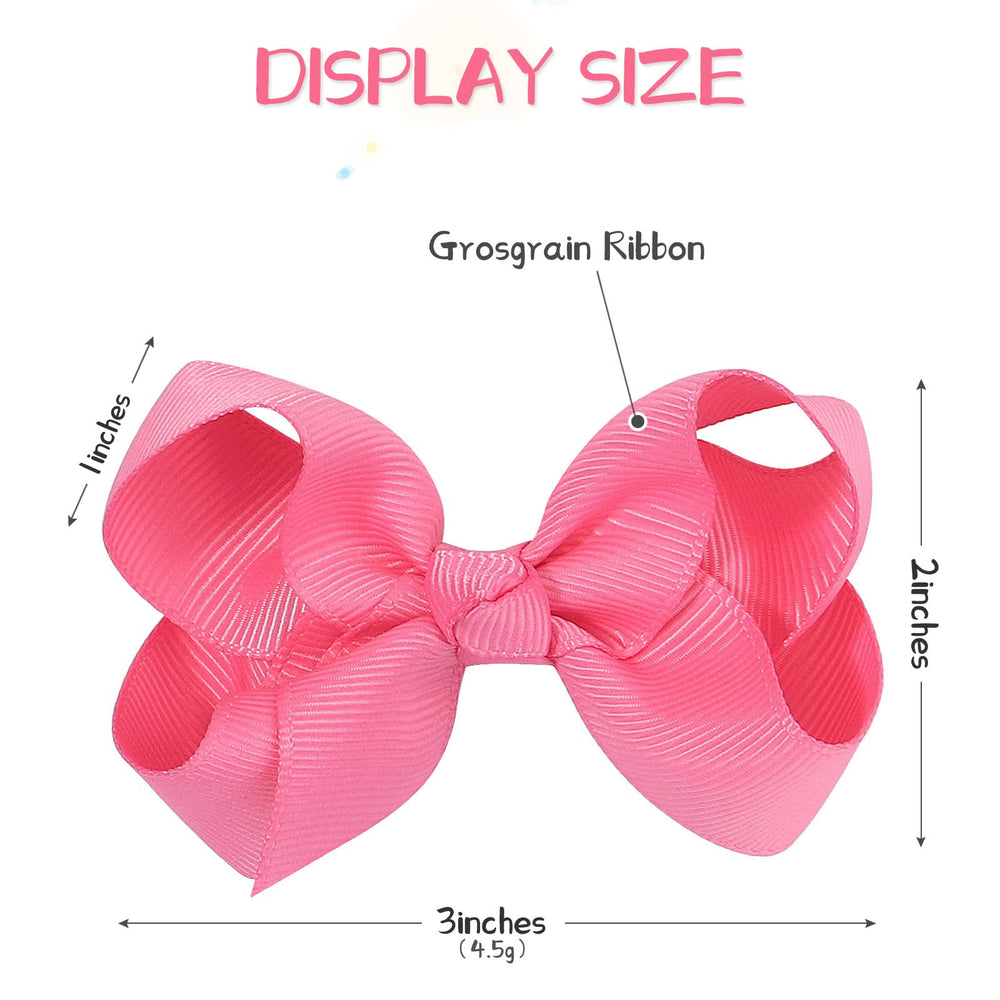 YHXX YLEN 3-inch bows with clips shown in multiple colors for matching outfits.