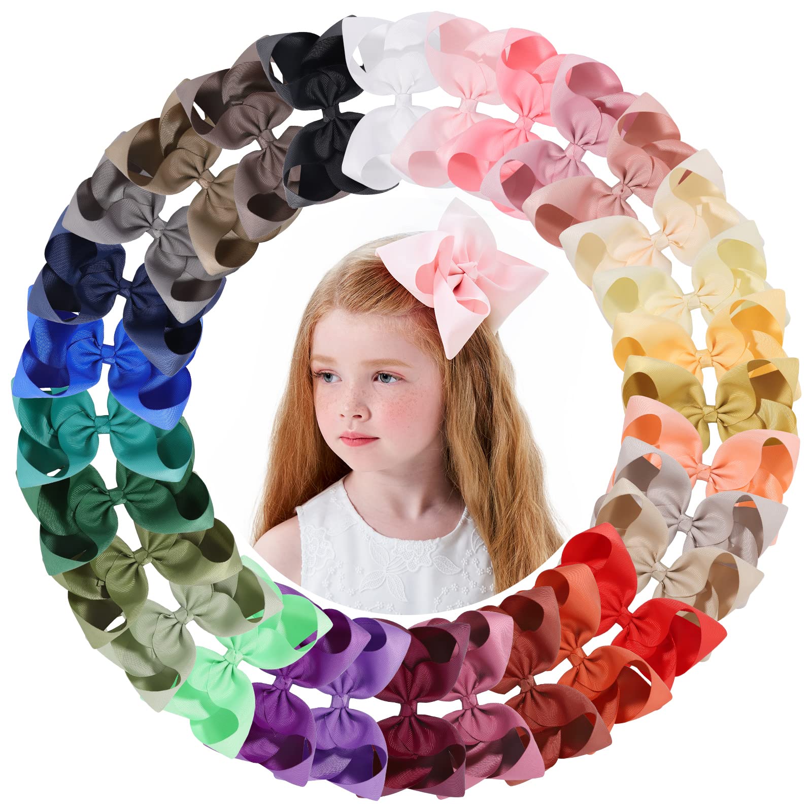 YHXX YLEN pink 6-inch bow with clip keeps hair neatly away