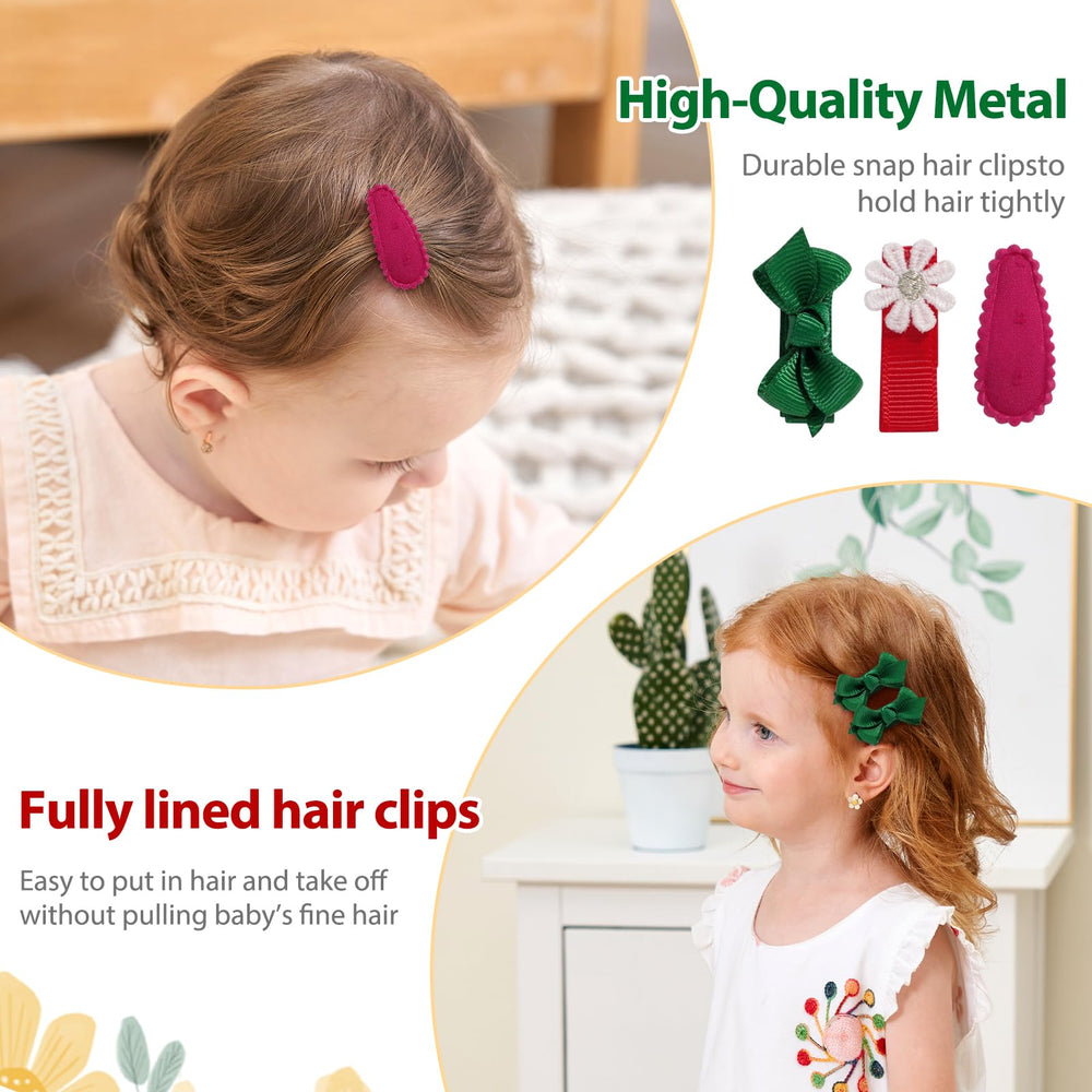 YHXX YLEN daisy ribbon alligator clip adds playful holiday detail.