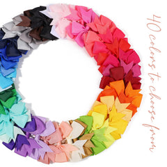 YHXX YLEN 3-inch bows sized for pigtails and braids.