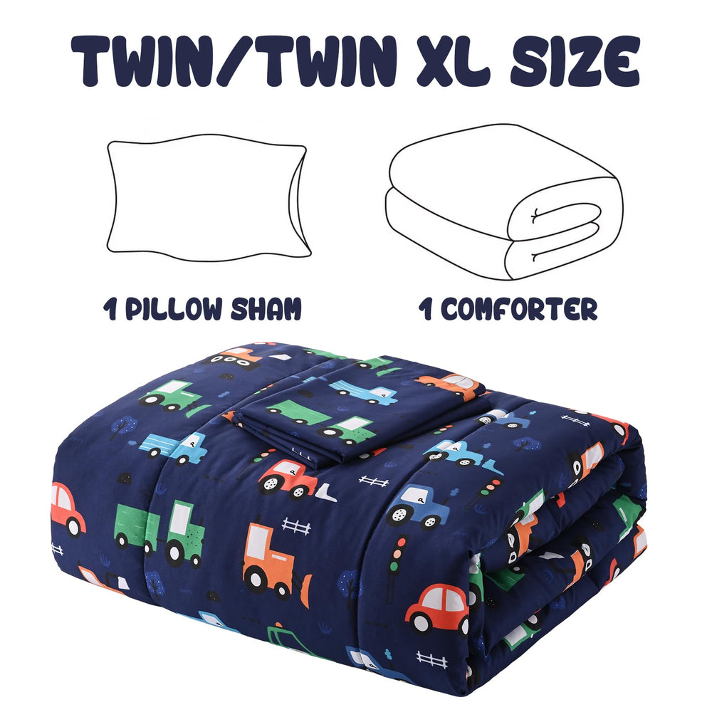 Yibeizi cute cars design bedding adds playful room decor for boys