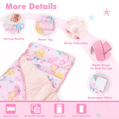 Yierchoo nap mat with pillow for plush on-the-go comfort.