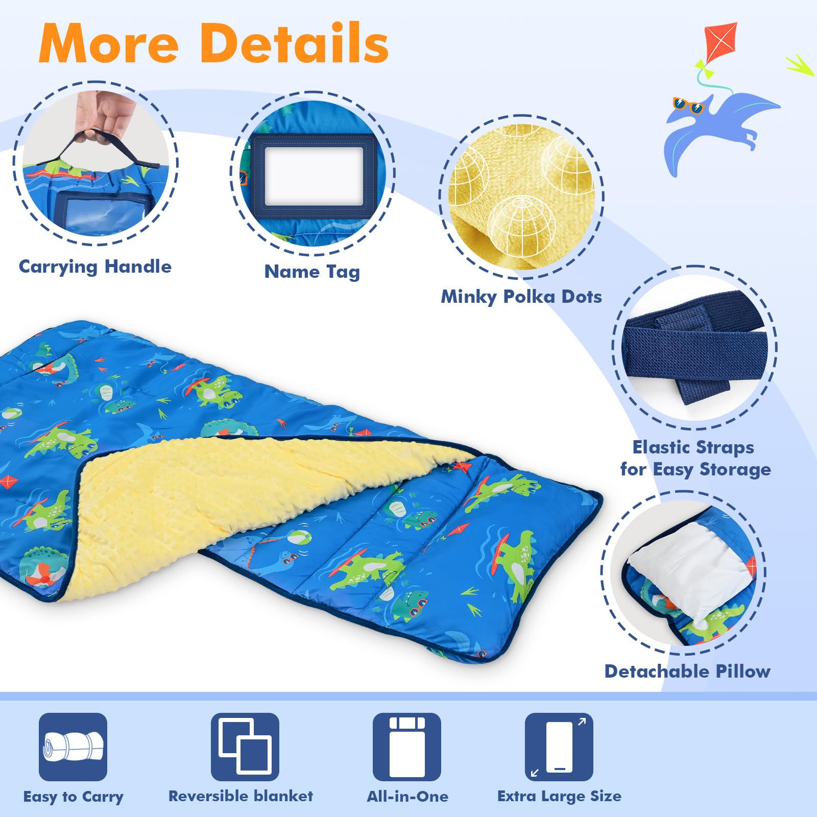 Yierchoo nap mat with blanket offers extra warmth during rest