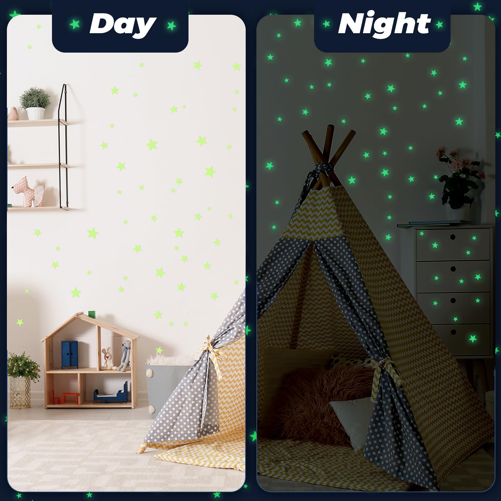 Yiifell glow stars illuminate a soft night sky for bedtime calm