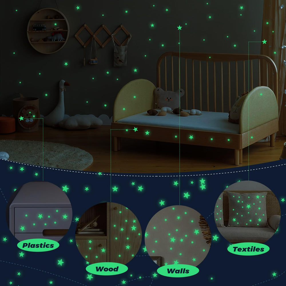 Patterned Yiifell wall decals decorating a kid's room and ceiling
