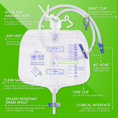 Yiisin anti-reflux catheter bag prevents backflow during use.