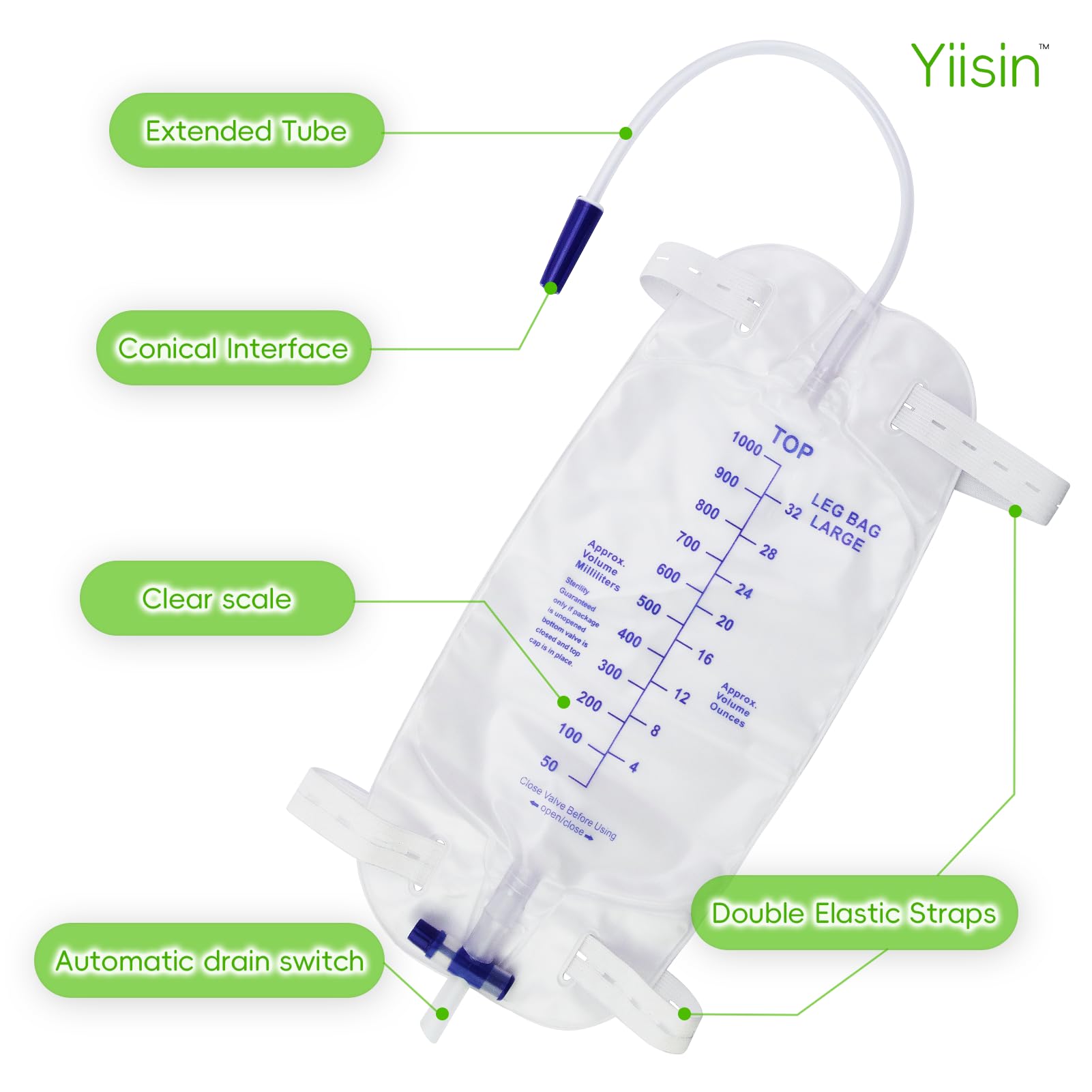 Yiisin automatic drain switch highlights one-hand operation for convenient drainage.