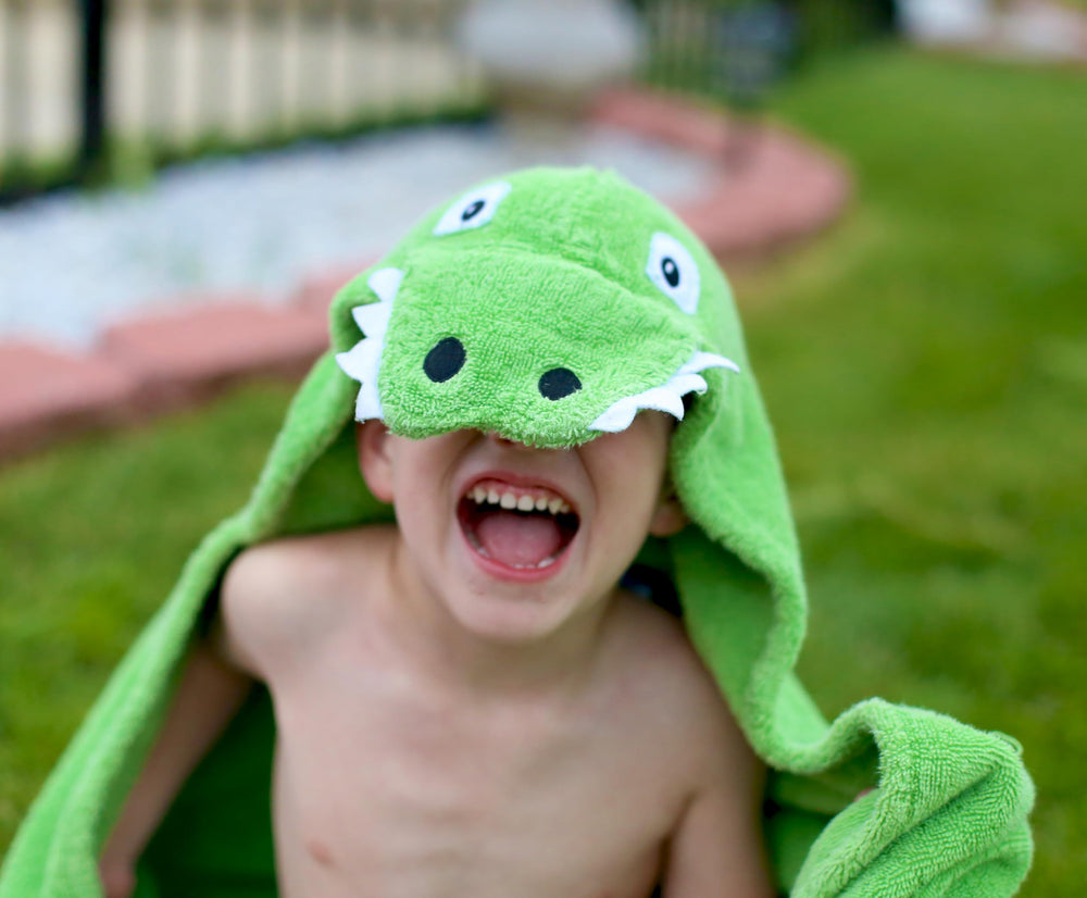 Large 50x27 inch towel supports growing toddlers after baths.