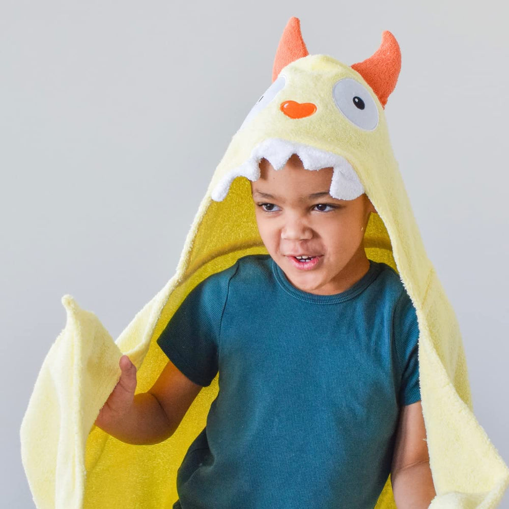 Yikes Twins lightweight hooded towel, easy to pack for travel