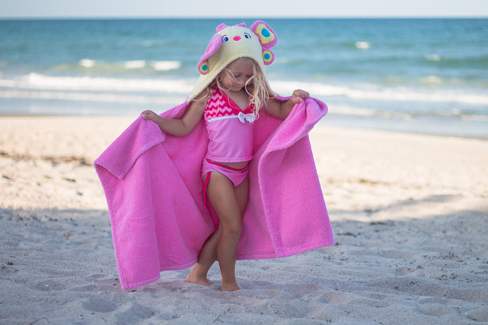 Yikes Twins lightweight towel is travel-friendly for pool or beach days.