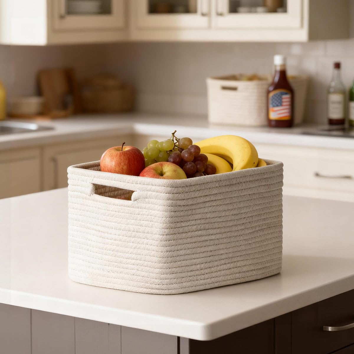 Yilobi white woven basket living room decor blends style and storage