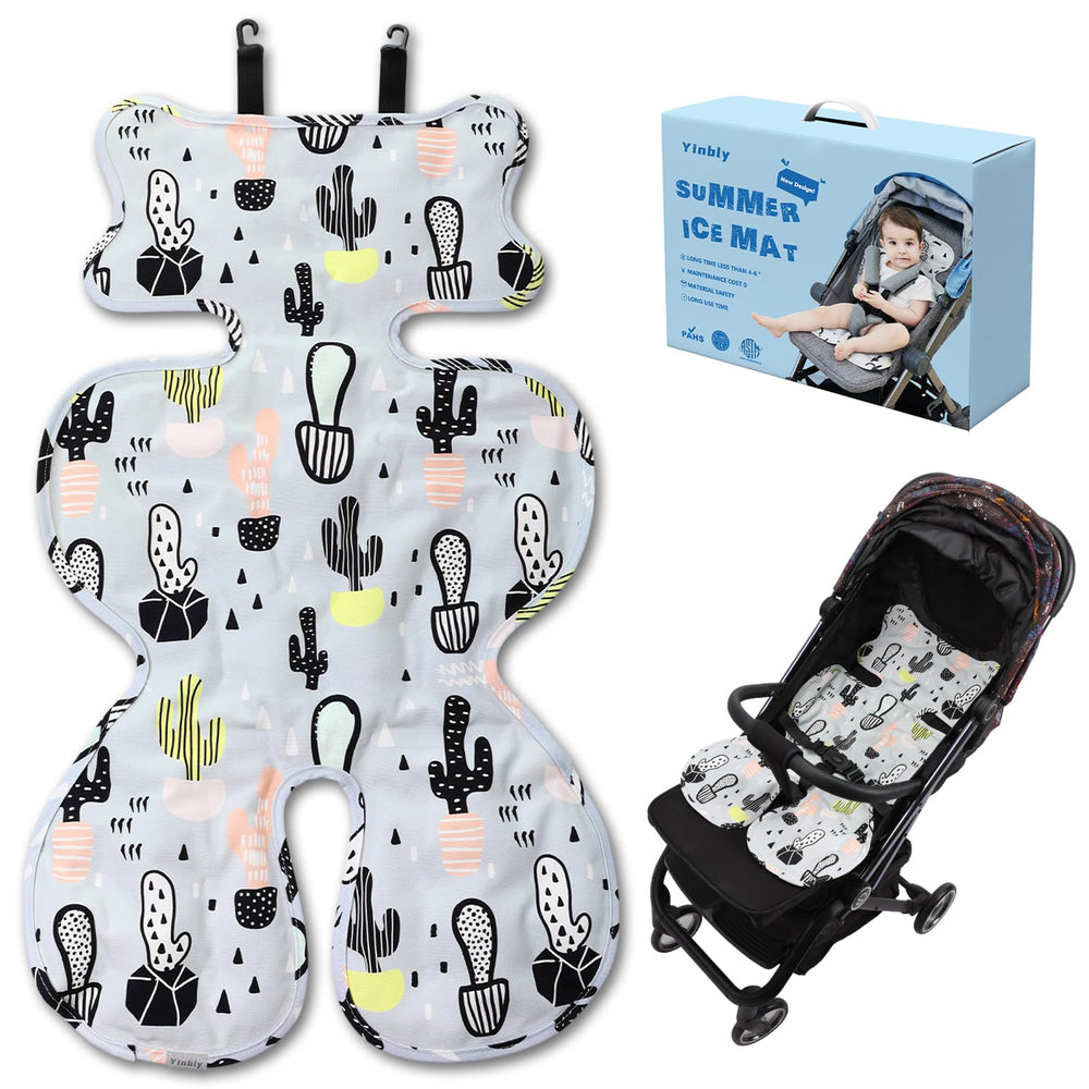 Yinbly Baby Gel Cooling Pad on car seat delivers gentle, refreshing cooling for hot rides.