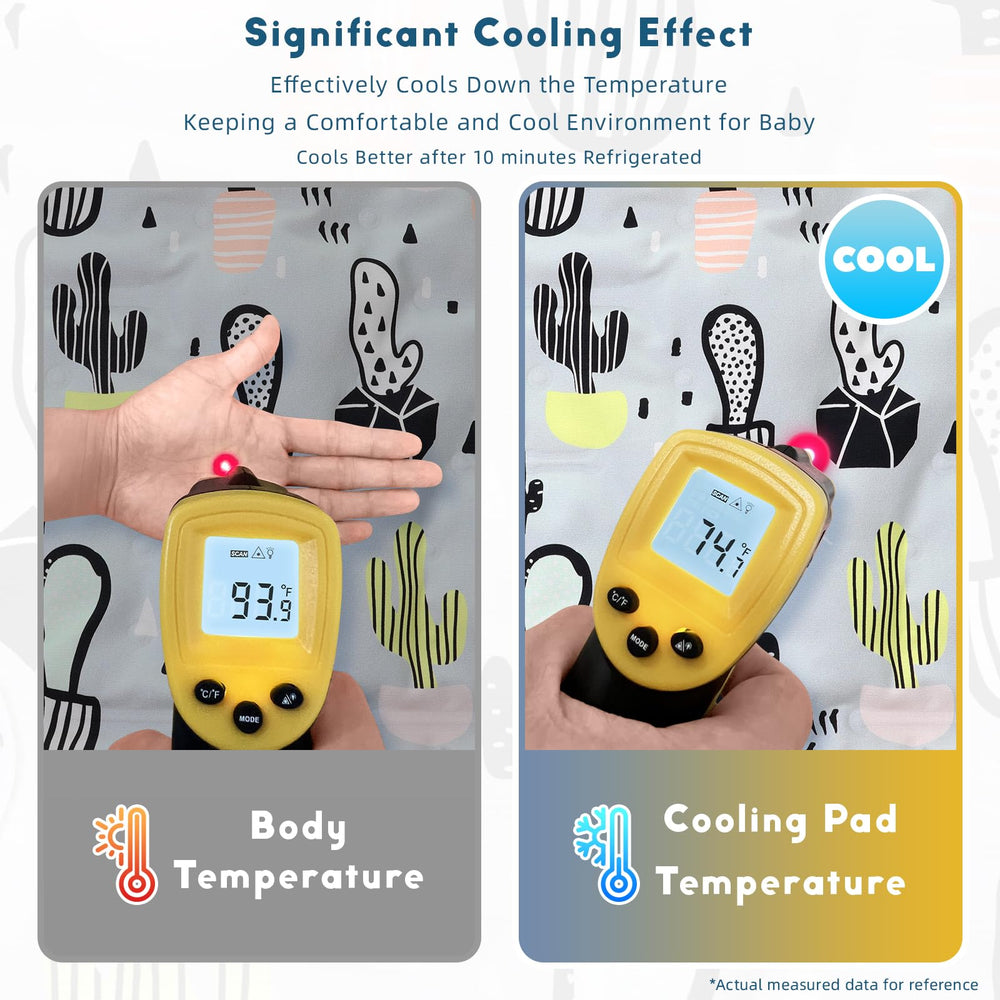 Yinbly universal-fit cooling pad attached to car seat and stroller.
