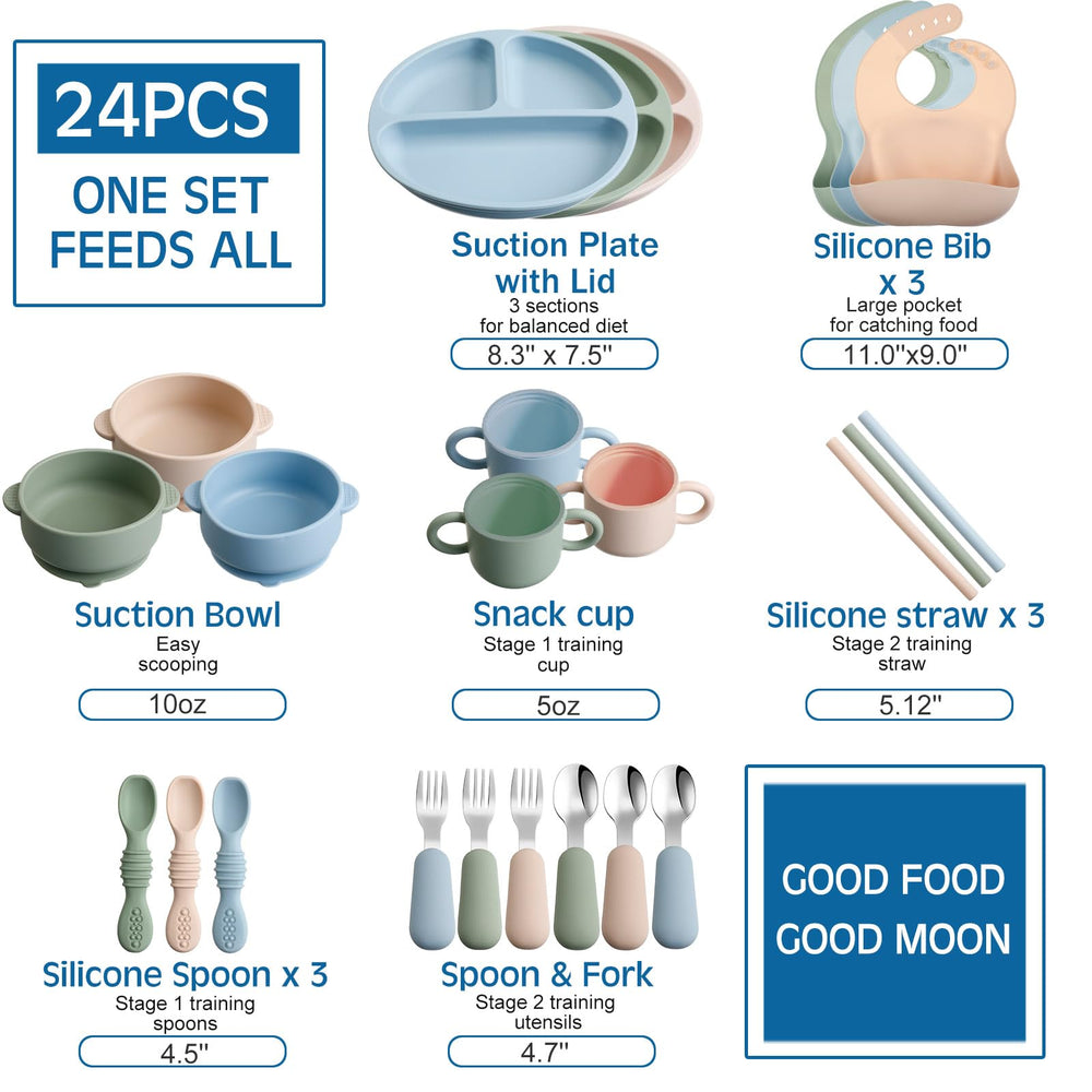 Yinder dishwasher- and microwave-safe set for simple cleanup after meals.