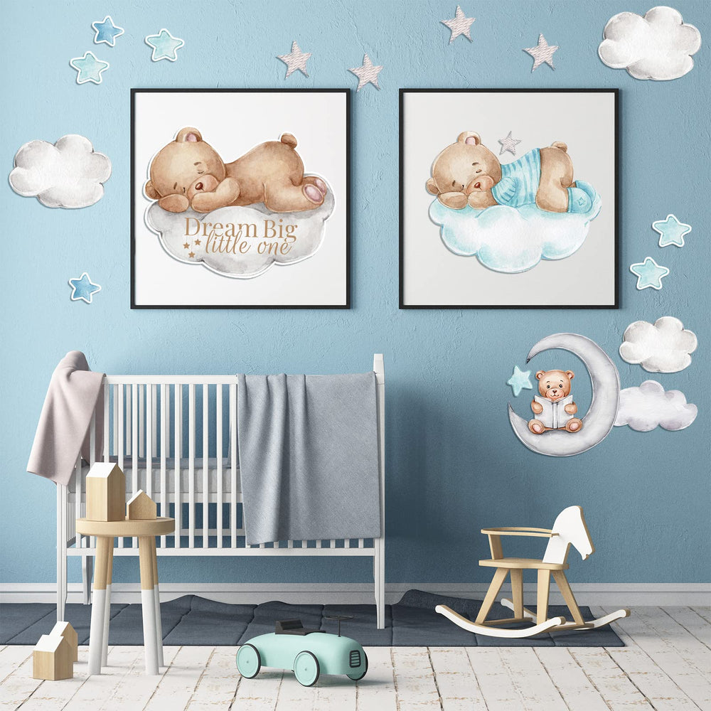 Yinder bear Highland cow decorative stickers on smooth wall surface