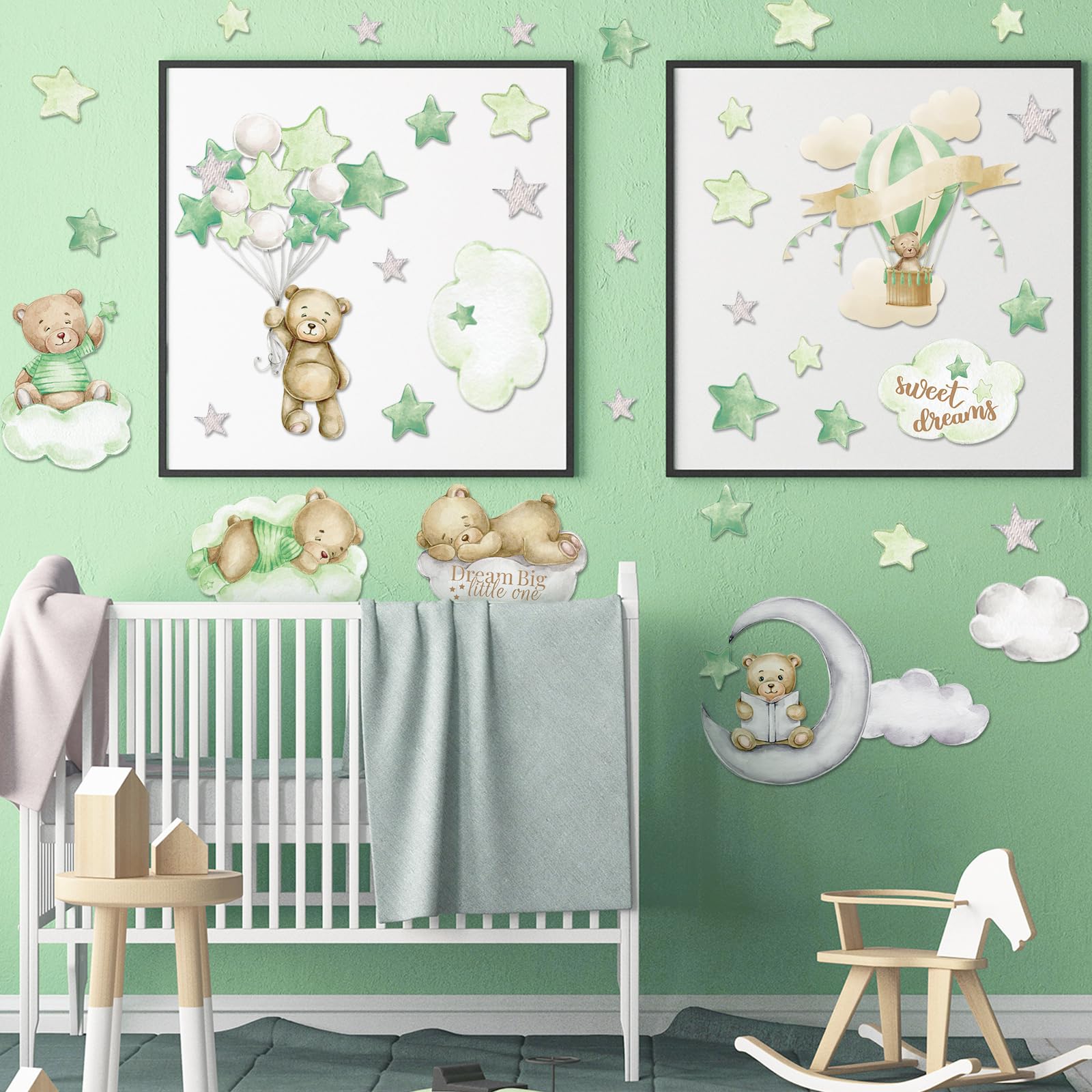 Yinder bear illustrations spark imagination in kids rooms and classrooms.