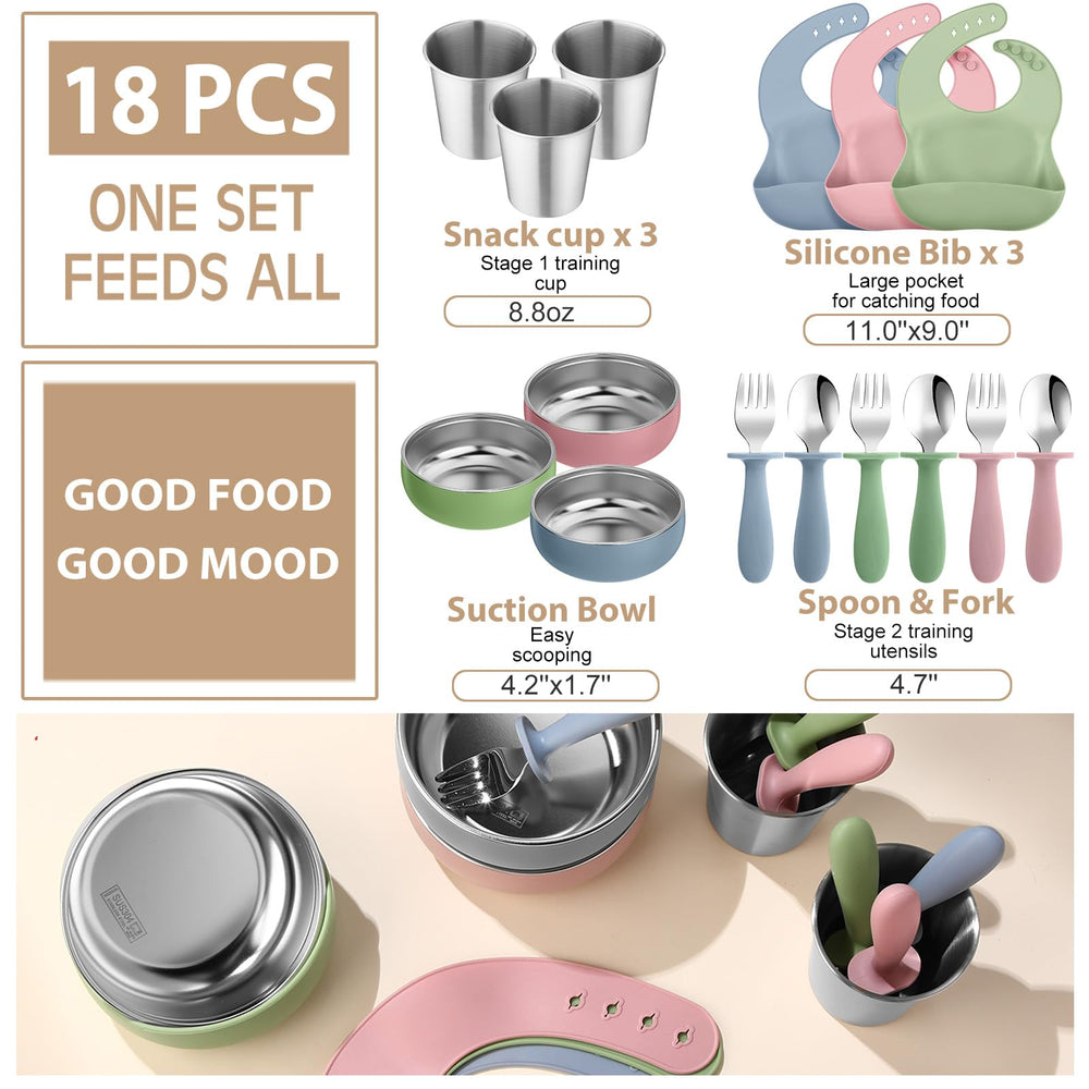 Yinder LED weaning supplies bundle for engaging mealtime