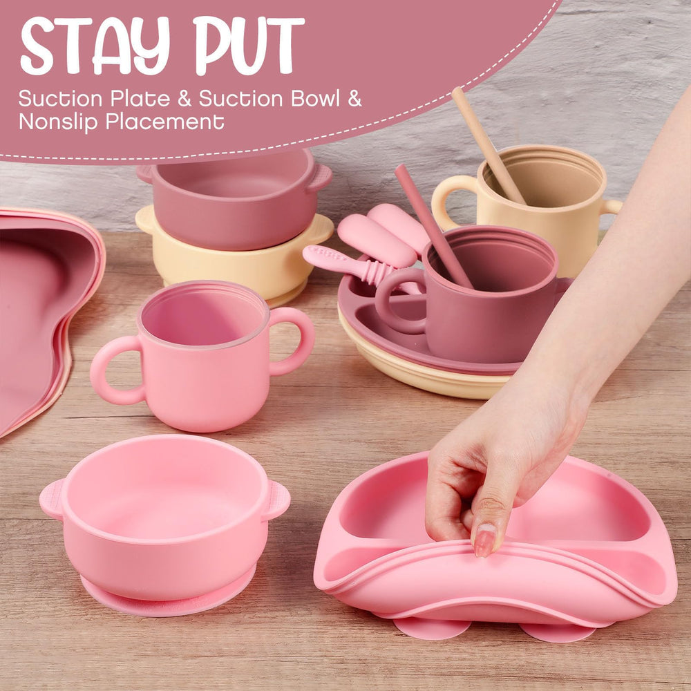 Yinder silicone snack cup with double handles supports little hands