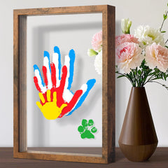 Yingsu family handprint kit frame front, ready for display as a cherished family keepsake.