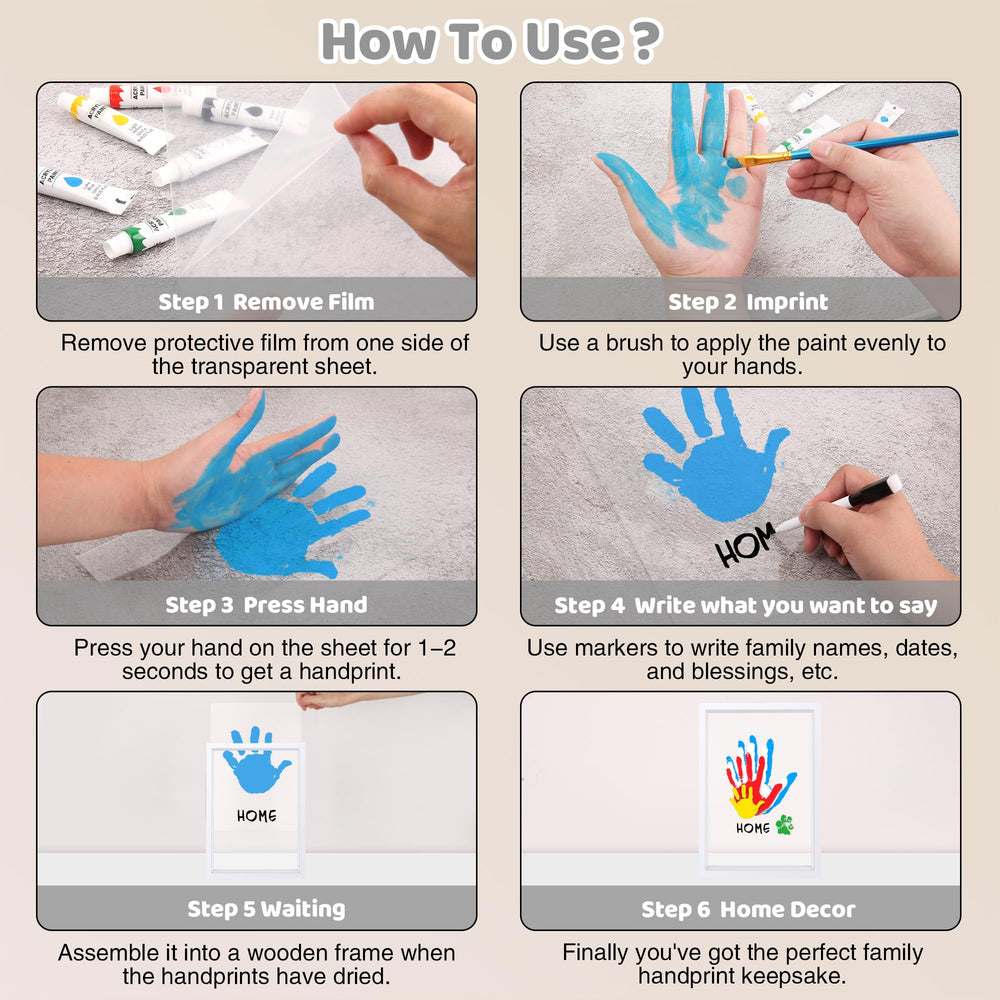 Yingsu wide brush enables quick, smooth handprint application.