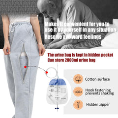 YingXue catheter leg bag pants 2000ml capacity suitable for larger drainage bags.