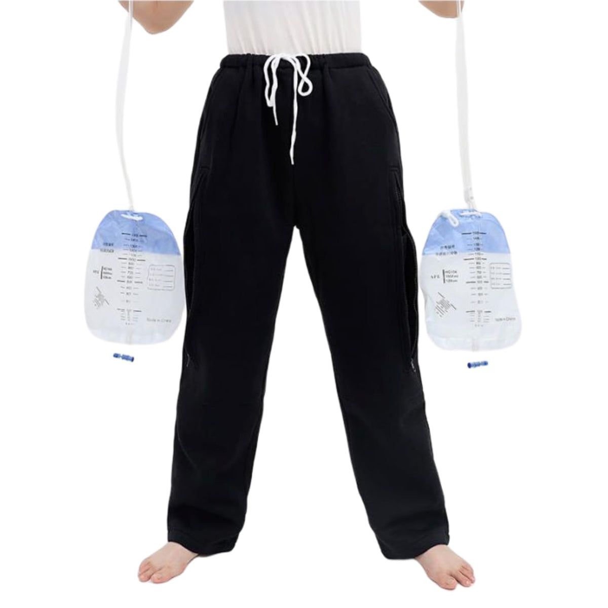 YingXue Catheter Leg Bag Pants with discreet dual pockets for hidden drainage bags.