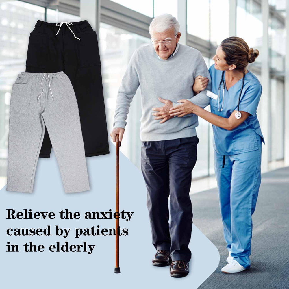 YingXue nephrostomy bag pants xl gray back view.