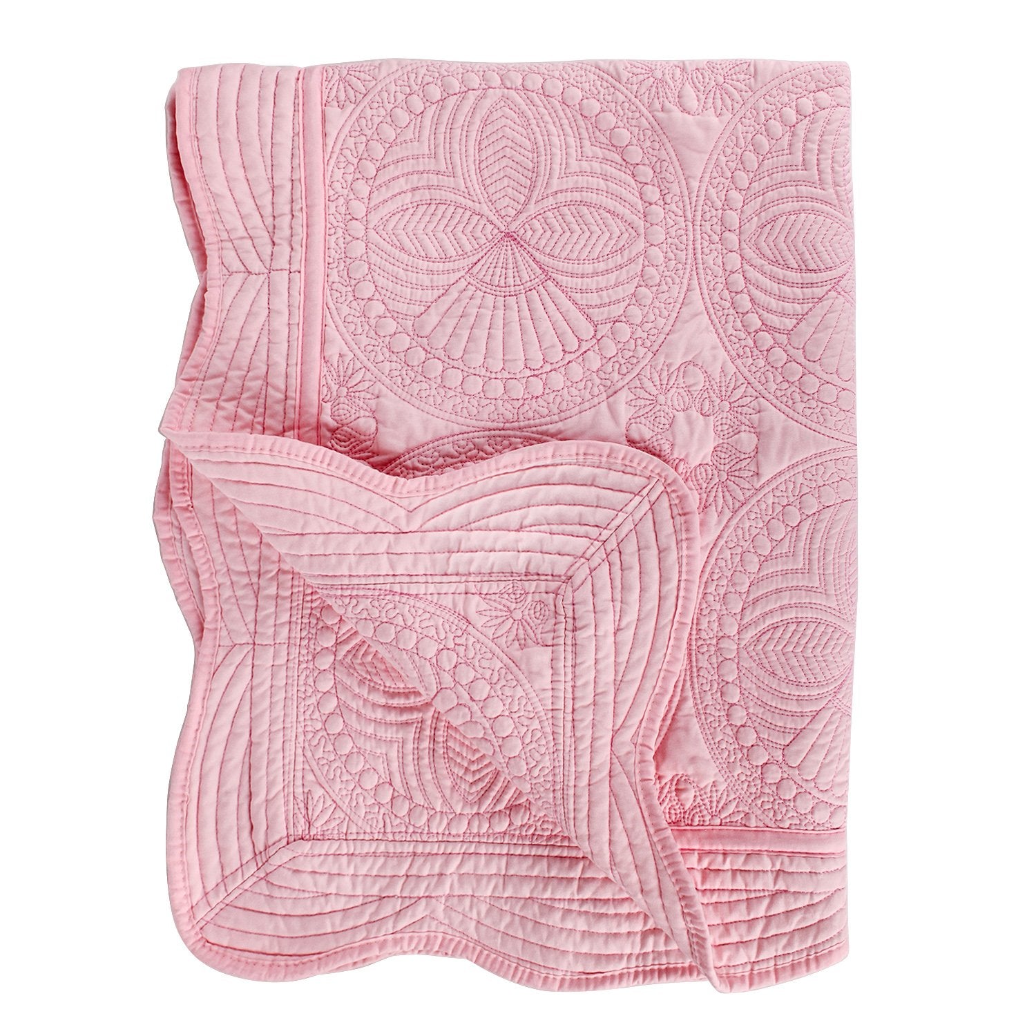 YIQIGO embossed cotton quilt pink for cozy crib comfort.