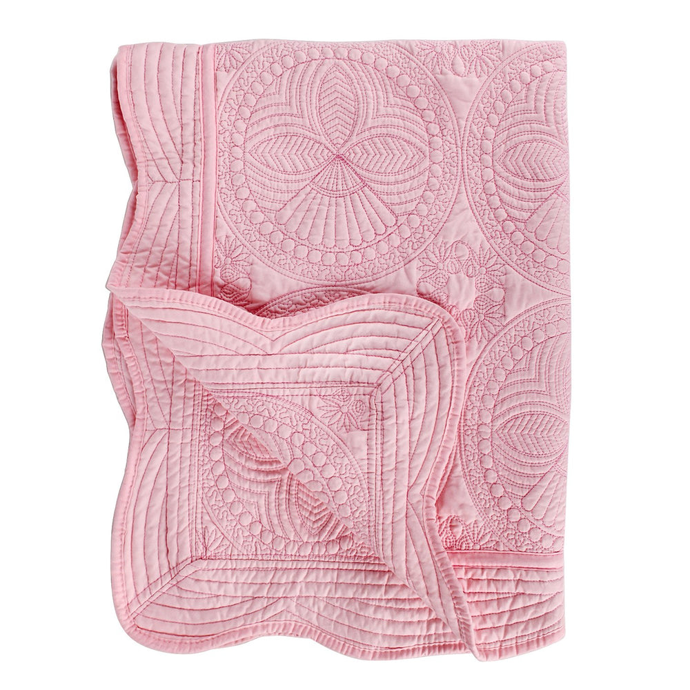YIQIGO embossed cotton quilt pink for cozy crib comfort.
