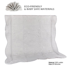 YIQIGO quilt featuring scalloped trim adds delicate charm in gray.