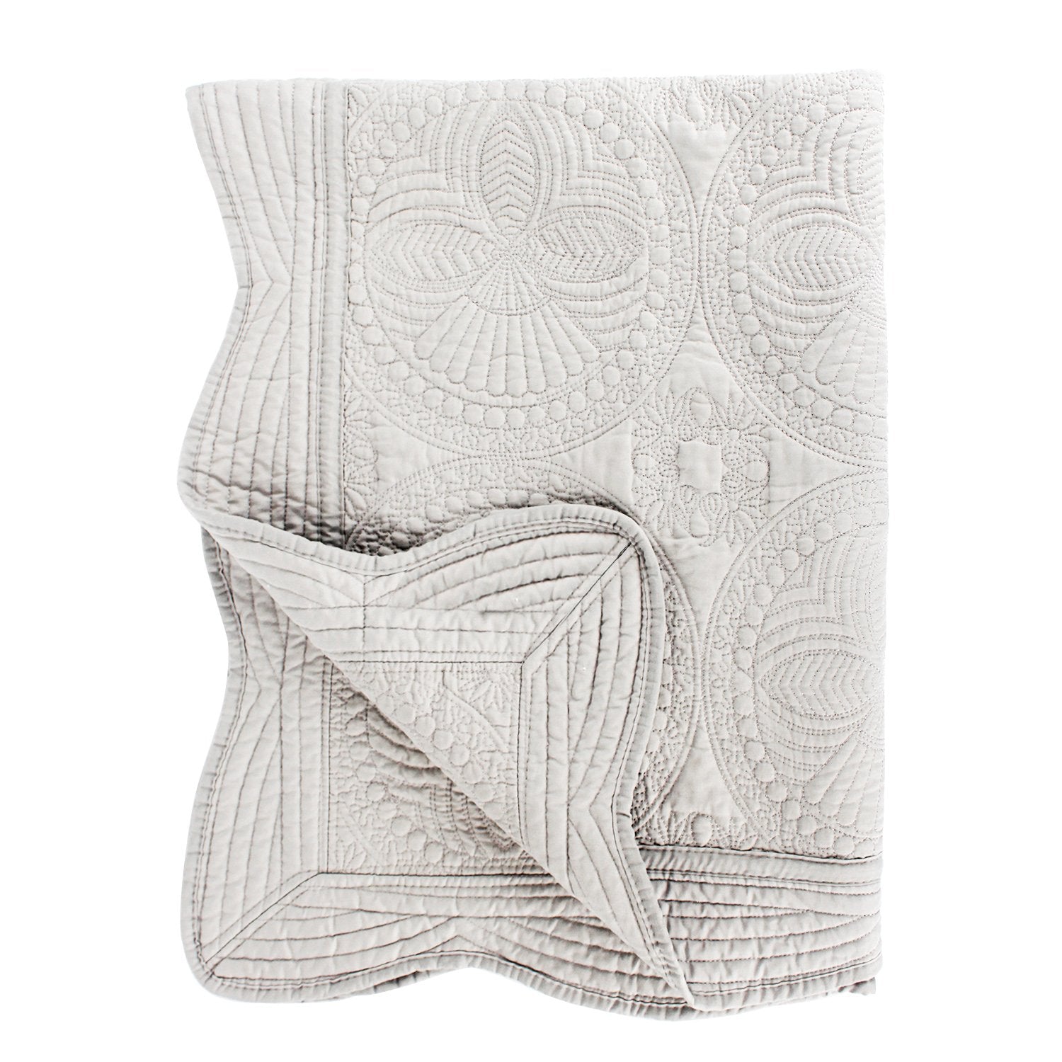 YIQIGO baby quilt with embossed cotton texture, gray 36x46 for cozy crib naps.
