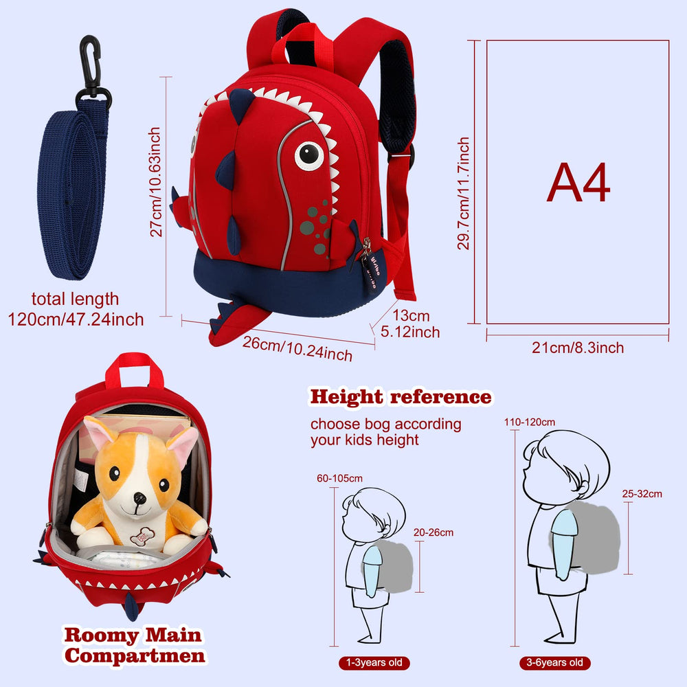 Yisibo dinosaur backpack chest secured buckle helps prevent slipping