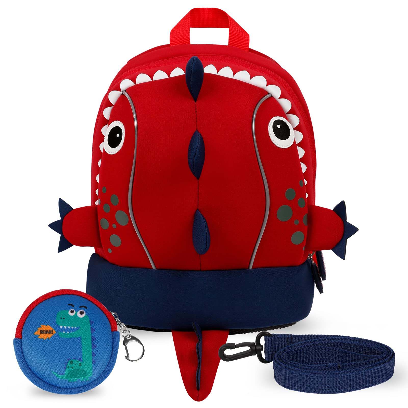 Yisibo dinosaur backpack with detachable tether keeps toddlers close in crowded places