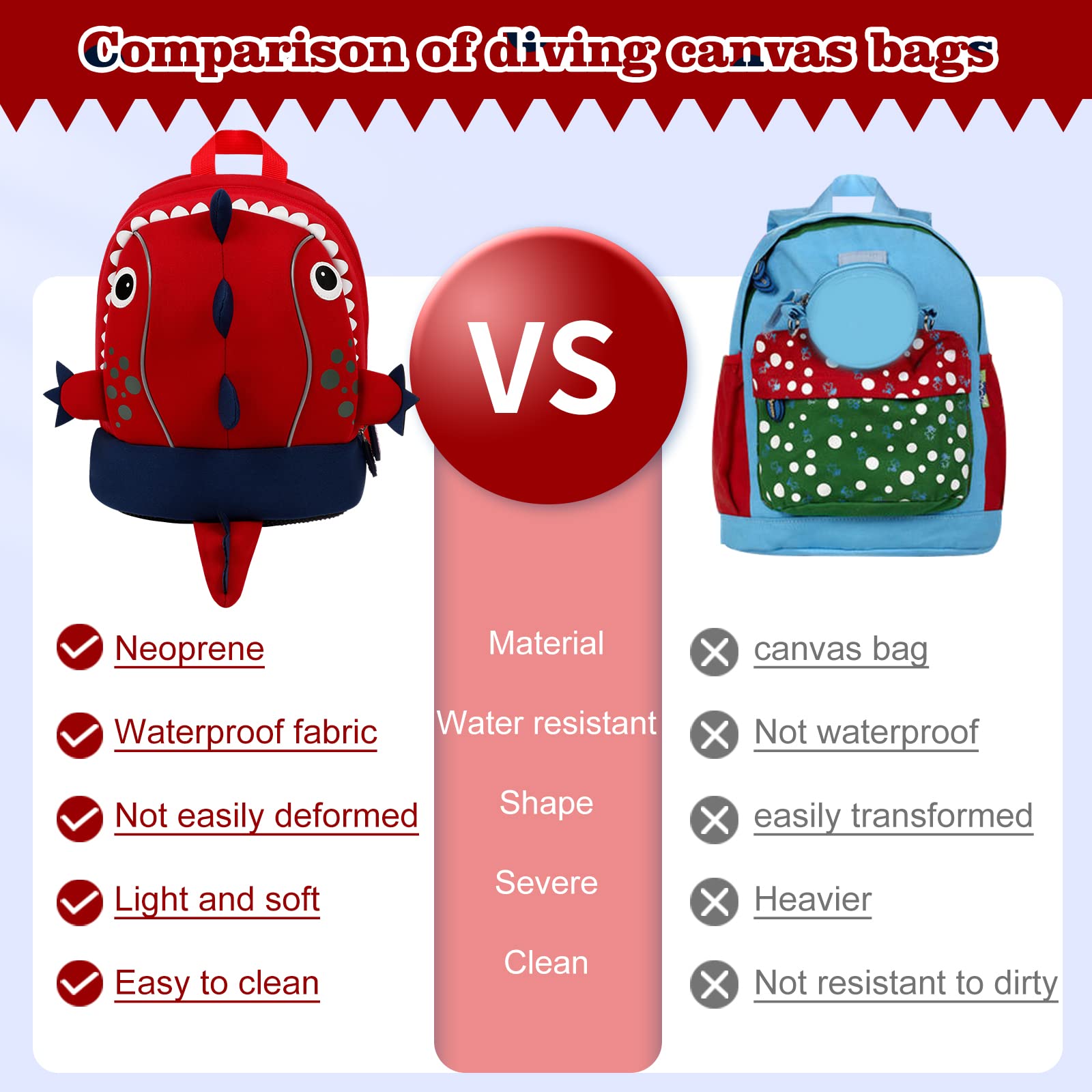 Yisibo dinosaur backpack reflective strip improves visibility during evening trips